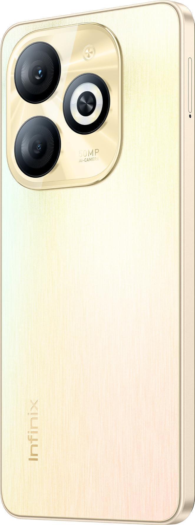 Infinix Smart 8 8GB RAM 128GB Storage | 5000 mAh Heavy Battery | Android 13 Go | 50MP + AI Camera | Dual Sim (Shiny Gold) - Triveni World