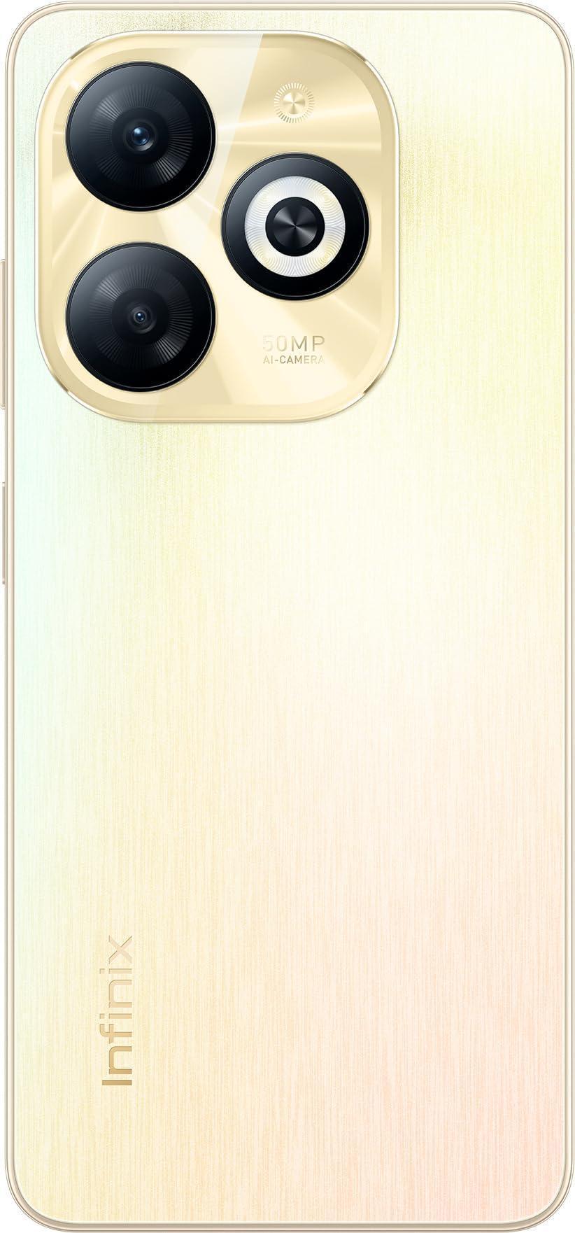 Infinix Smart 8 8GB RAM 128GB Storage | 5000 mAh Heavy Battery | Android 13 Go | 50MP + AI Camera | Dual Sim (Shiny Gold) - Triveni World