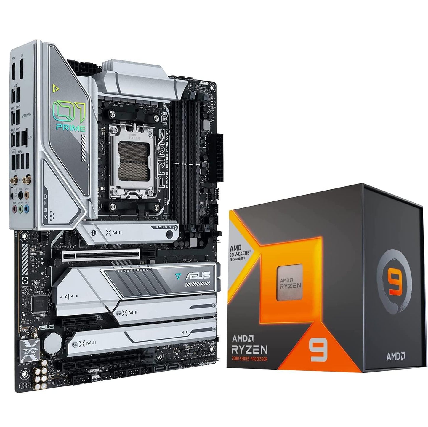 INLAND Micro Center AMD Ryzen 9 7950X3D AM5 Unlocked Desktop Processor with AMD 3D V-Cache Technology Bundle ASUS Prime X670E-PRO WiFi Socket AM5(LGA 1718) Ryzen 7000 ATX Motherboard(PCIe 5.0, DDR5) - Triveni World