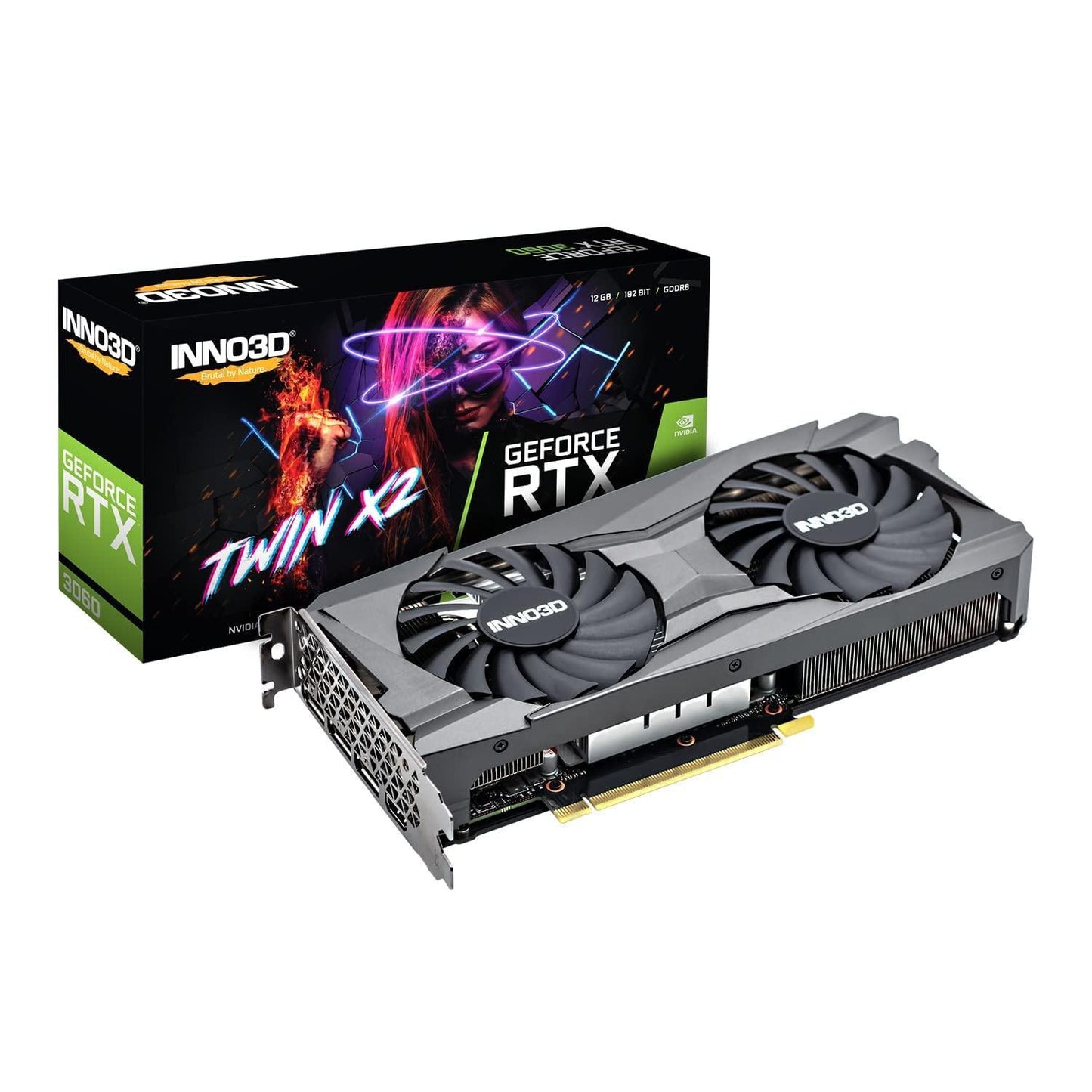 INNO3D GEFORCE RTX 3060 Twin X2 12GB GDDR6 192-bit PCI Express Gen 4 Gaming Graphic Card - N30602-12D6-119032AH, pci_e - Triveni World