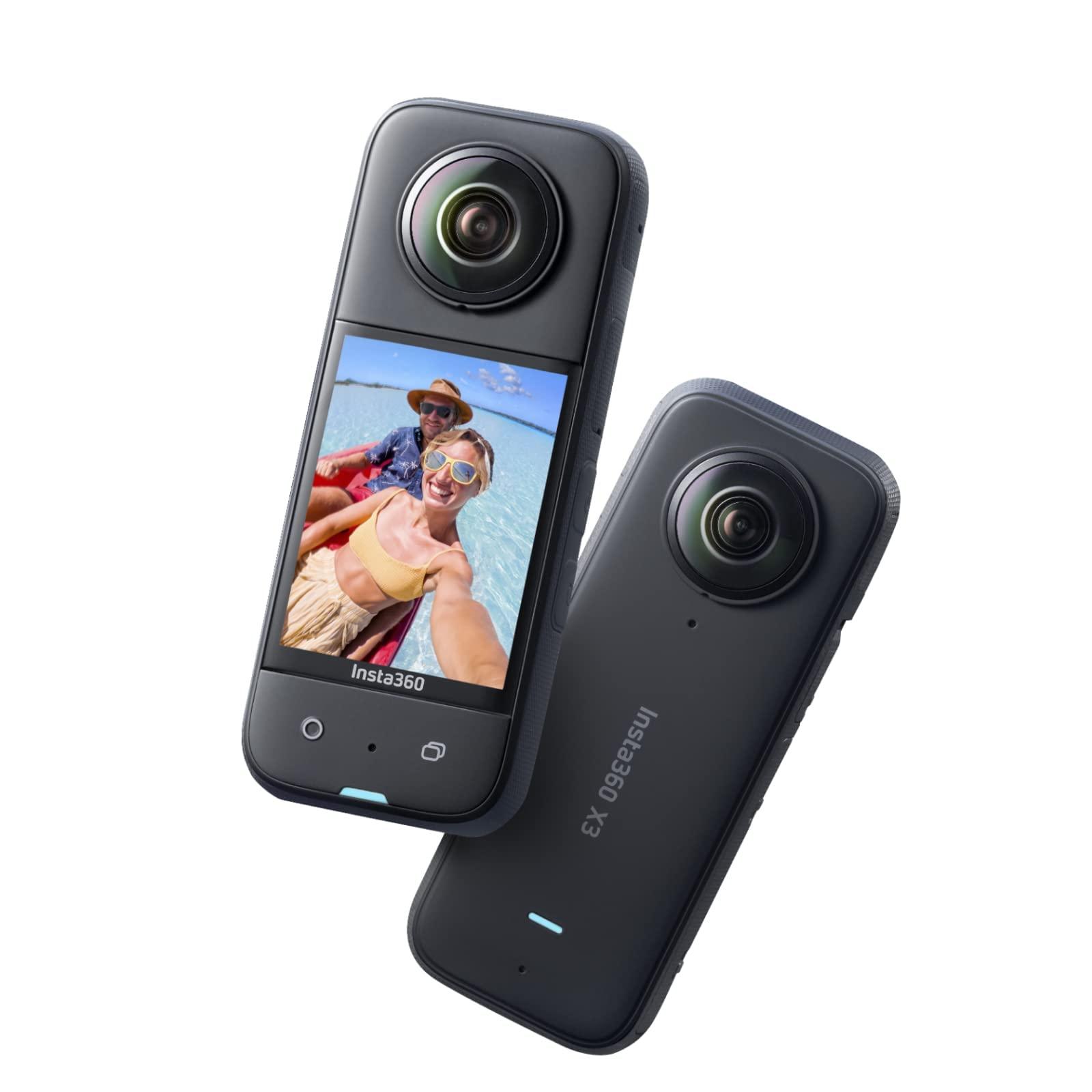 insta360 X3 Action Camera, 1/2" Sensor, 5.7K 360 Capture, Optical Zoom 3X, 72 MP 360 Photo, 4K Single Lens Mode, Black - Triveni World