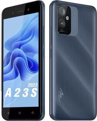 Itel A23s 12.7cm 5 inch FWVGA Display 3020 mAh Battery 2MP Rear cam+Selfie cam with Flash Face Unlock 2GB 32 GB Sapphire Black - Triveni World