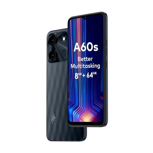 itel A60s (4GB RAM + 64GB ROM, Up to 8GB RAM with Memory Fusion | 8MP AI Rear Camera | 5000mAh Battery with 10W Charging | Faceunlock & Fingerprint -Shadow Black - Triveni World