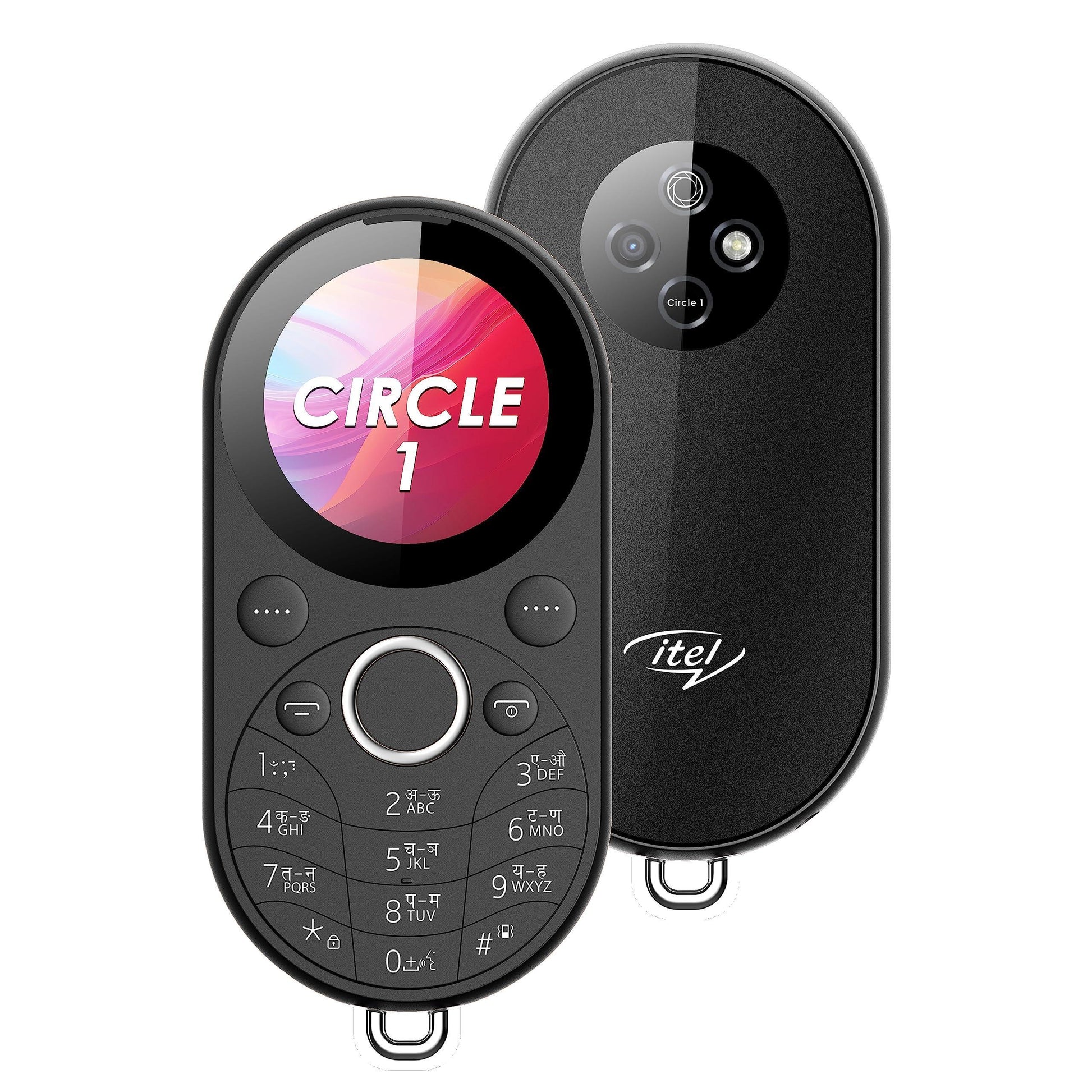 itel Circle 1 Unique Design with Round Screen Mobile Phone,500mAh Battery and 1.32 inch Display BT Call| Black - Triveni World