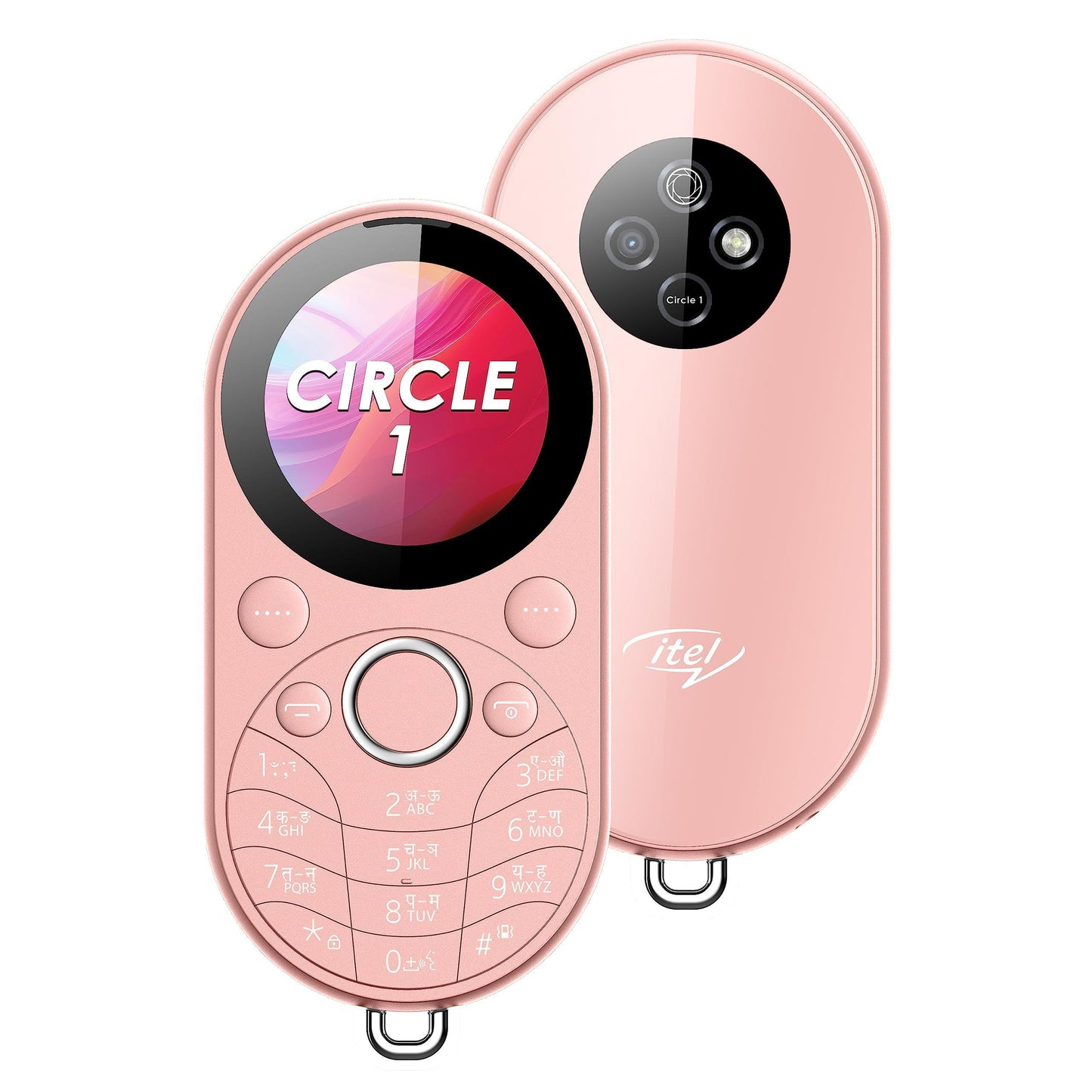 itel Circle 1 Unique Design with Round Screen Mobile Phone,500mAh Battery and 1.32 inch Display BT Call| Rose Gold - Triveni World