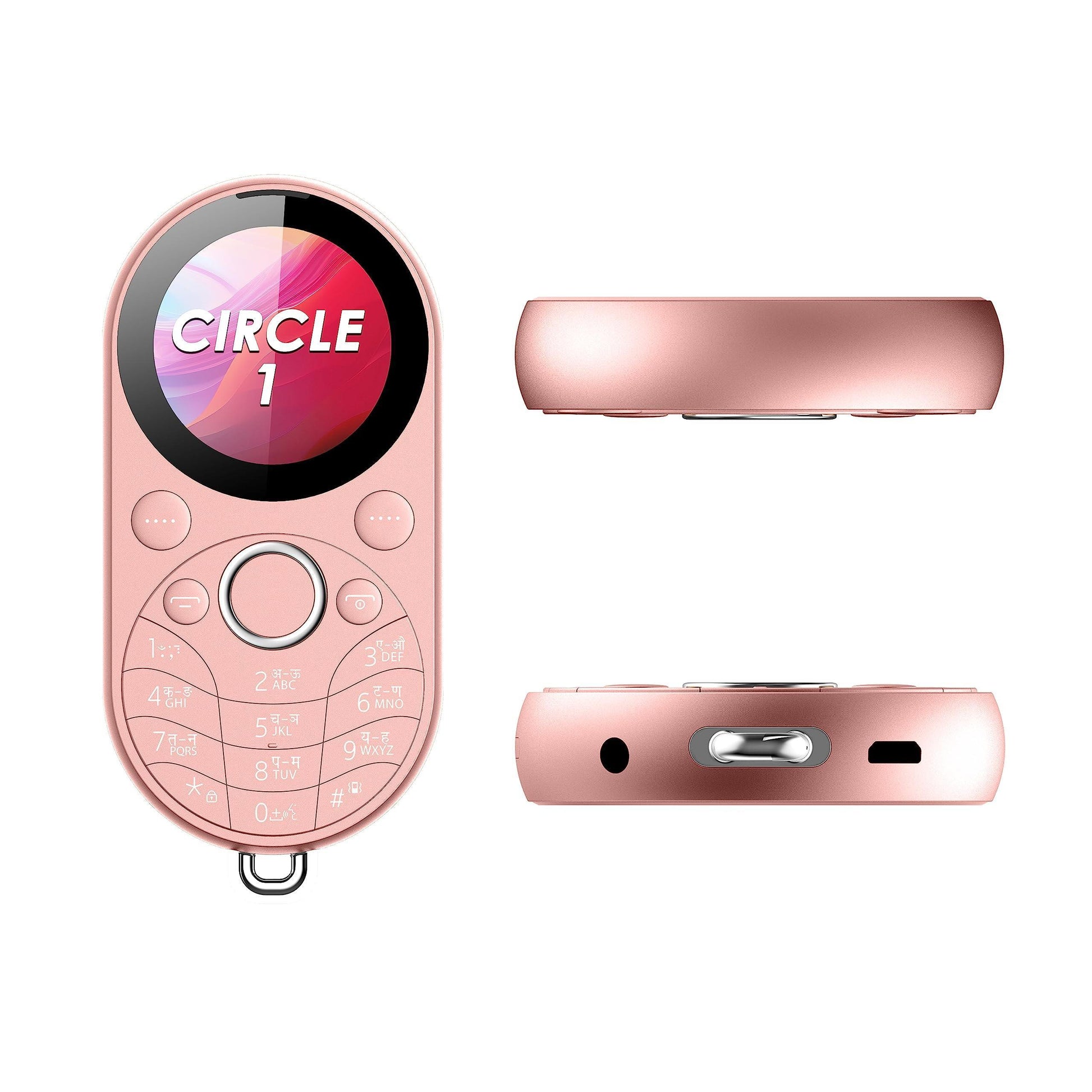 itel Circle 1 Unique Design with Round Screen Mobile Phone,500mAh Battery and 1.32 inch Display BT Call| Rose Gold - Triveni World