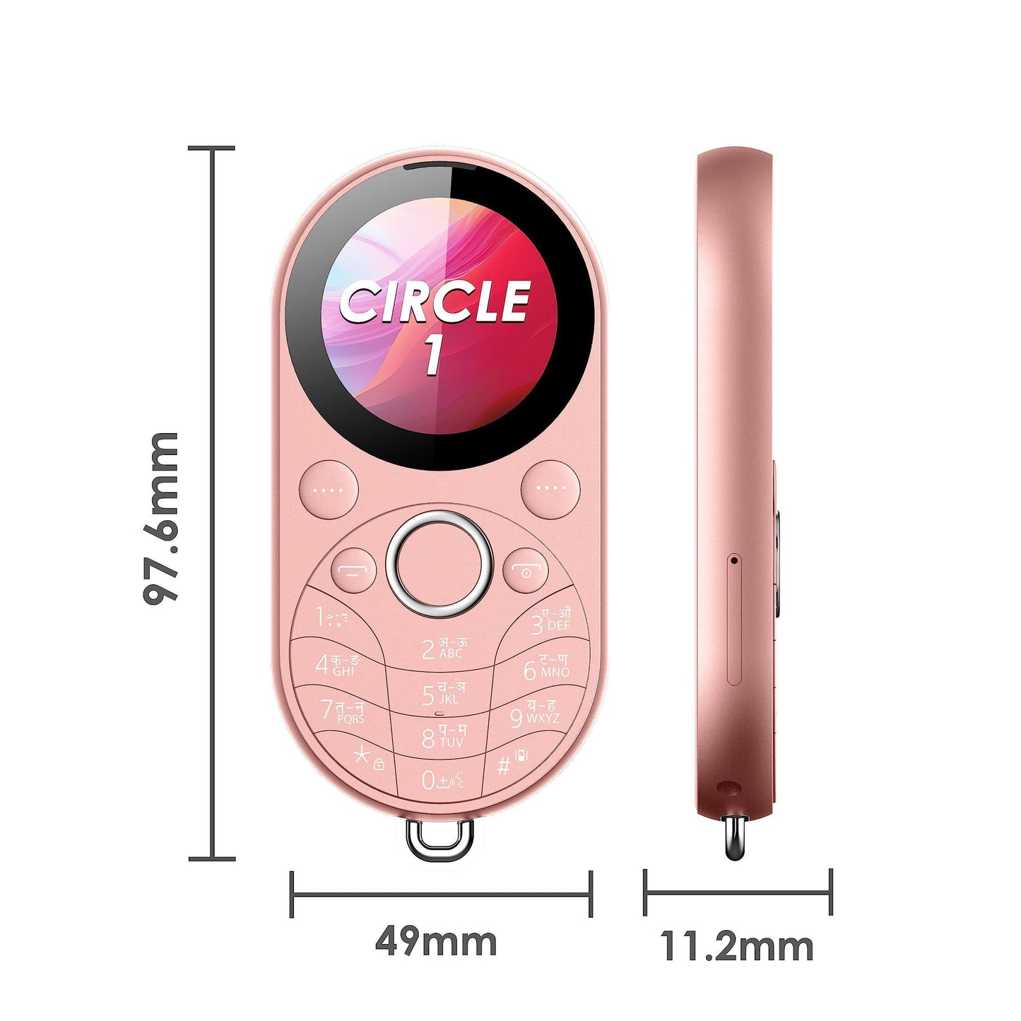 itel Circle 1 Unique Design with Round Screen Mobile Phone,500mAh Battery and 1.32 inch Display BT Call| Rose Gold - Triveni World