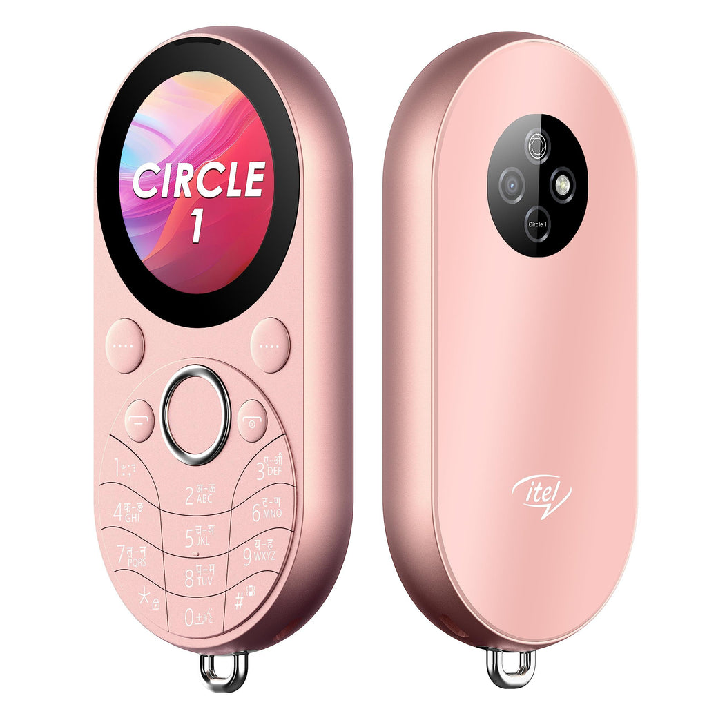 itel Circle 1 Unique Design with Round Screen Mobile Phone,500mAh Battery and 1.32 inch Display BT Call| Rose Gold - Triveni World