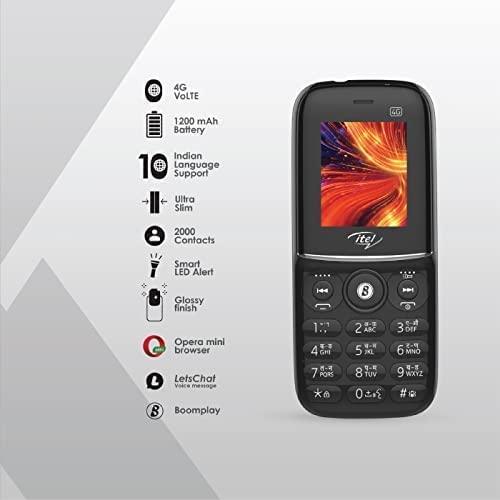 itel MagicX (6.1cm QVGA Display, 4G Volte Enabled, Ultra Slim, Boomplay, LetsChat)_Black - Triveni World