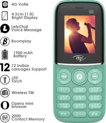 Itel MagicX Play 4G, 4G Volte Enabled, 48 MB RAM | 128 MB ROM 4.57 cm 1900 mAh Battery Light Green - Triveni World