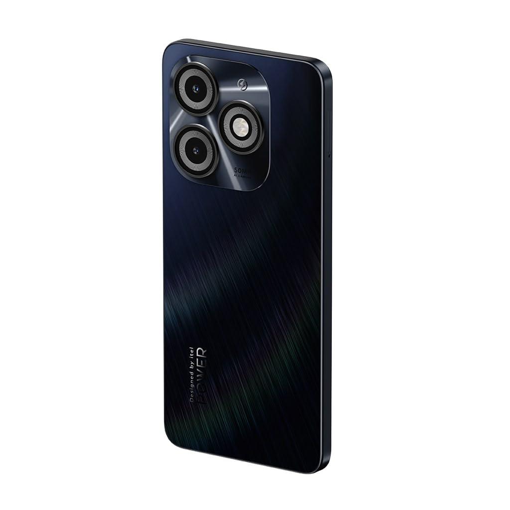 Itel P55 4G | Upto 24GB RAM with Memory Fusion & 128GB ROM| 50MP AI Dual Rear Camera & 8MP Front Camera| 5000mAh Battery with 18W Charger | Dynamic Bar|UFS 2.2| Moonlit Black - Triveni World