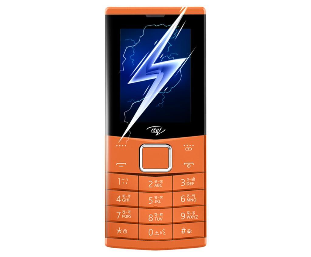 itel Power 430 (2.4" QVGA Display Feature Phone, 2500mAh Big Battery with Premium Leather Back Cover)_Orange - Triveni World