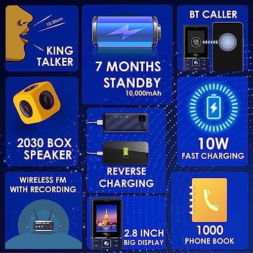 itel Power 900 Power Bank Mobile Phone,10000 mAh with 7 Months Battery Back up, 10W Charging Support and 2.8 inch Display | Deep Blue - Triveni World