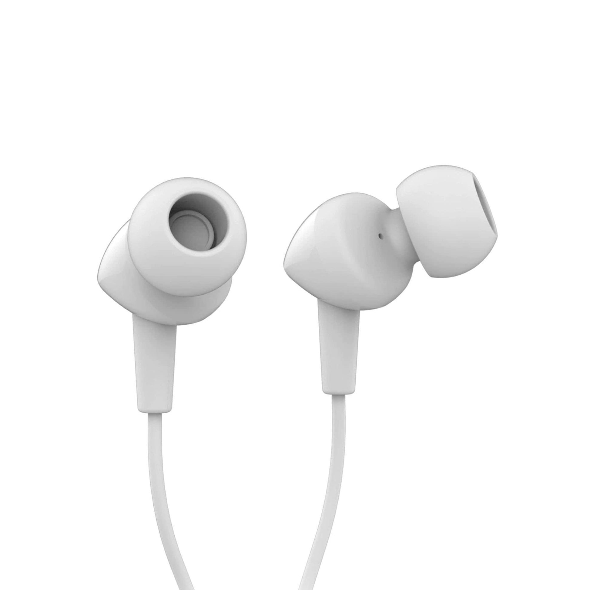 JBL C100SI Wired In Ear Headphones with Mic, JBL Pure Bass Sound, One Button Multi-function Remote, Premium Metallic Finish, Angled Buds for Comfort fit (White) - Triveni World