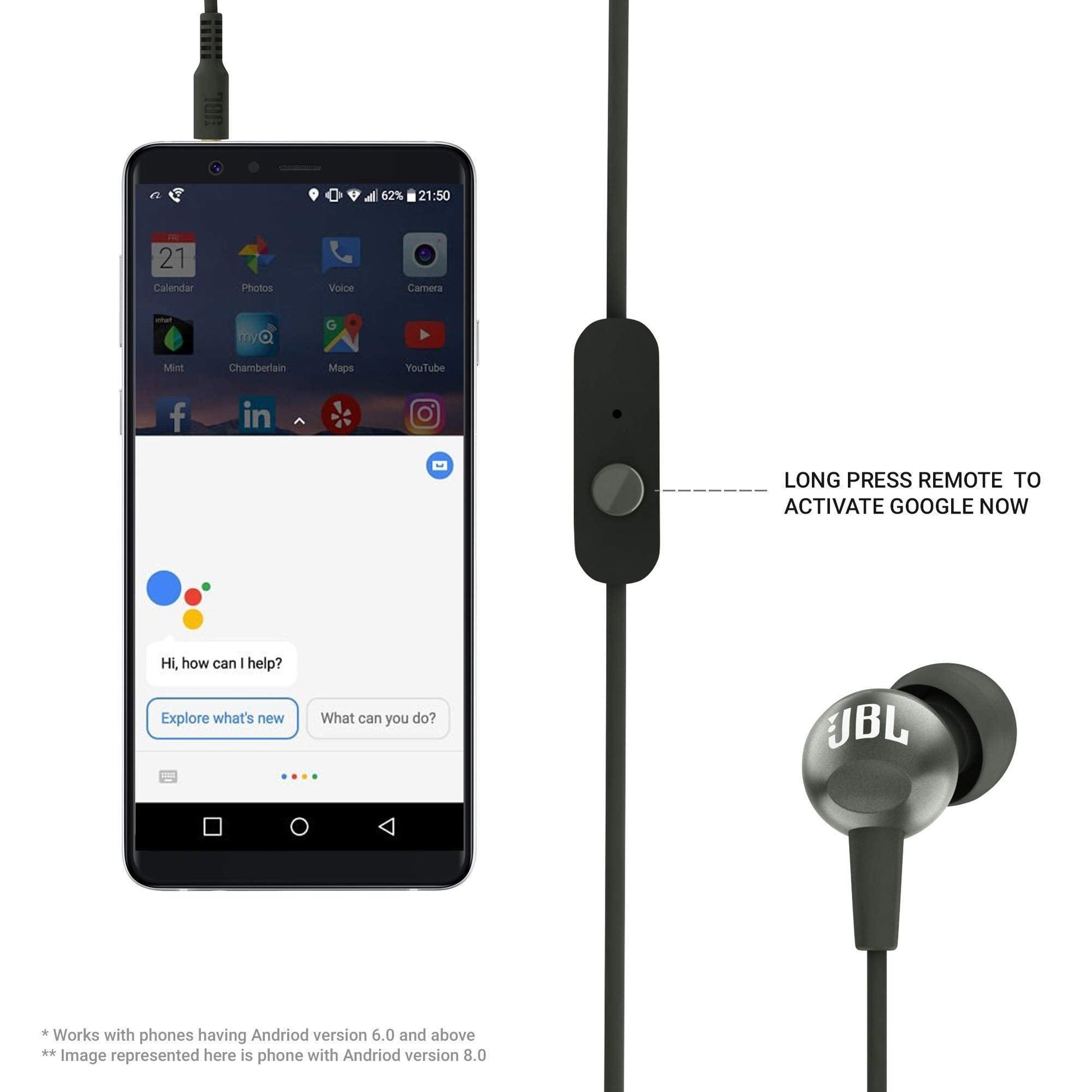 JBL C200SI, Premium in Ear Wired Earphones with Mic, Signature Sound, One Button Multi-Function Remote, Premium Metallic Finish, Angled Earbuds for Comfort fit (Gun Metal) - Triveni World