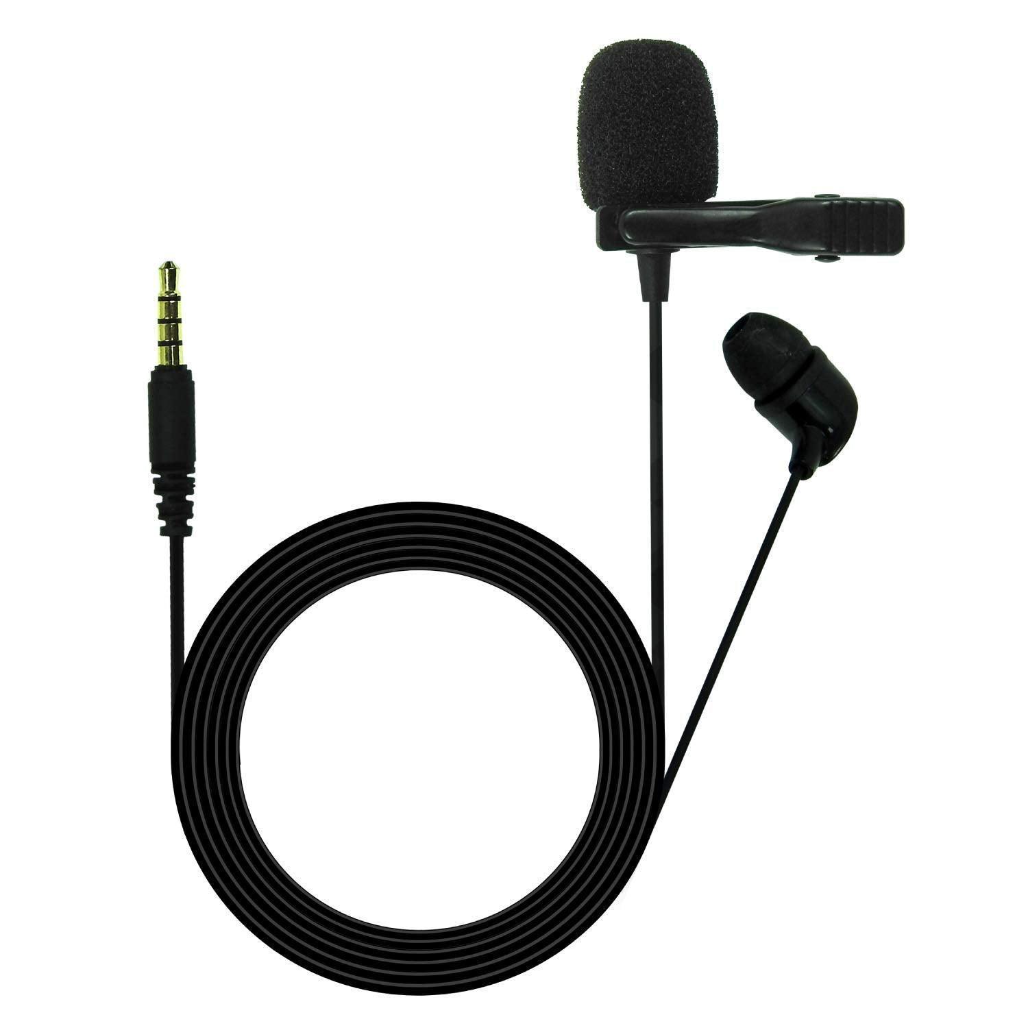 JBL Commercial CSLM20 Auxiliary Omnidirectional Lavalier Microphone, Earphone For calls, Video Conferences, And Monitoring, Black, Small - Triveni World