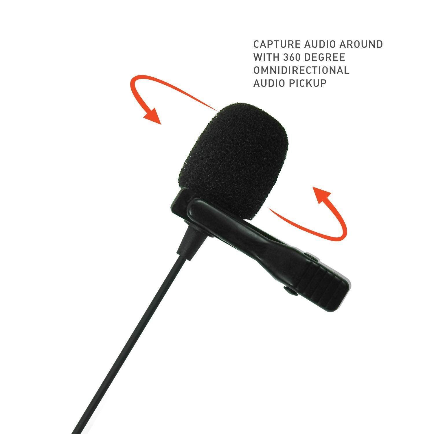 JBL Commercial CSLM20 Auxiliary Omnidirectional Lavalier Microphone, Earphone For calls, Video Conferences, And Monitoring, Black, Small - Triveni World