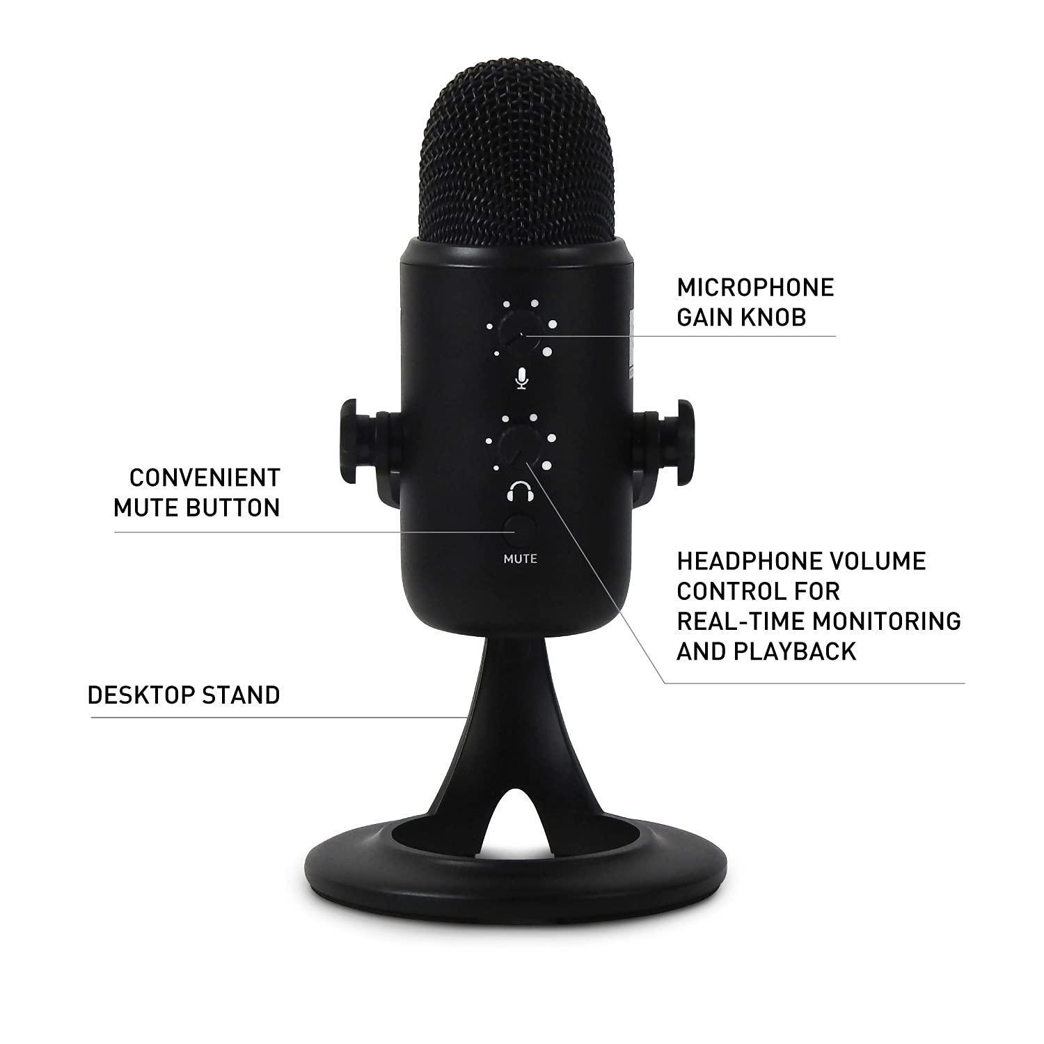 JBL Commercial CSUM10 Compact USB Microphone for Recording, Streaming and Online Calls, Black, Medium, Omnidirectional - Triveni World