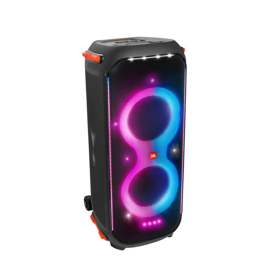 JBL PartyBox 710 Bluetooth Party Speaker with Dynamic Music Synced Flashing Club Pattern Lightshow, Pro Sound, Splashproof, PartyBox App Personalisation,Guitar and Mic Input(800 Watt RMS, Black) - Triveni World