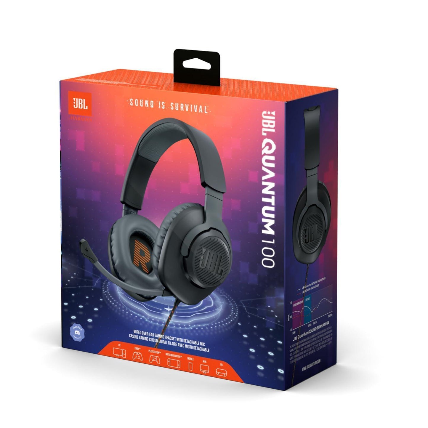 JBL Quantum 100 Wired Over Ear Gaming Headphones with Mic, 40mm Dynamic Drivers, Quantum Sound Signature, Detachable Mic, Memory Foam Cushioning, PC/Mobile/PS/Xbox/Nintendo/VR Compatible (Black) - Triveni World