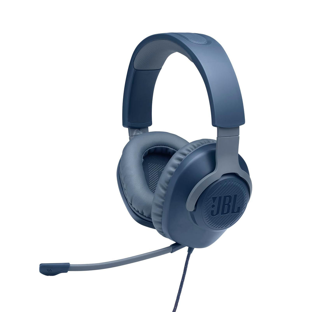 JBL Quantum 100 Wired Over Ear Gaming Headphones with Mic, 40mm Dynamic Drivers, Quantum Sound Signature, Detachable Mic, Memory Foam Cushioning, PC/Mobile/PS/Xbox/Nintendo/VR Compatible (Blue) - Triveni World