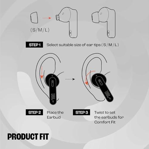 JBL Tune 230NC TWS, Active Noise Cancellation Earbuds with Mic, Massive 40 Hrs Playtime with Speed Charge, Adjustable EQ APP, 4Mics for Perfect Calls, Google Fast Pair, Bluetooth 5.2 (Black) - Triveni World