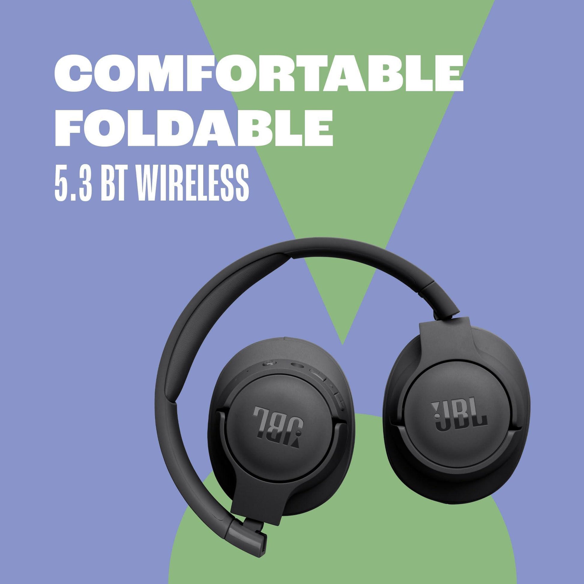 JBL Tune 720BT - Wireless Over-Ear Headphones Pure Bass Sound, Bluetooth 5.3, Up to 76H Battery Life and Speed Charge, Lightweight, Comfortable and Foldable Design (Black) - Triveni World