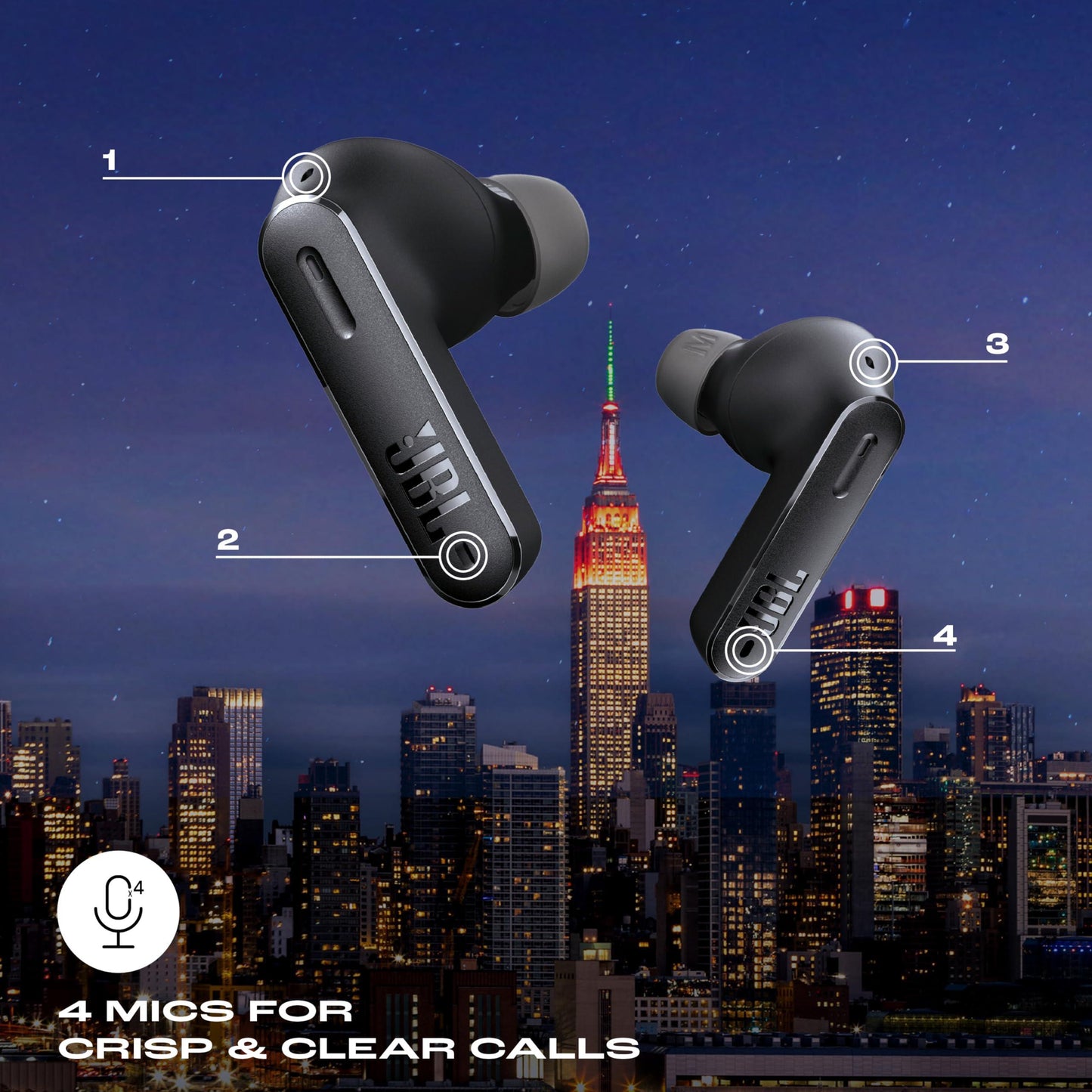 JBL Tune Beam In Ear Wireless TWS Earbuds with Mic, ANC Earbuds, Customized Extra Bass with Headphones App, 48 Hrs Battery, Quick Charge, 4-Mics, IP54, Ambient Aware & Talk-Thru, Bluetooth 5.3 (Black) - Triveni World