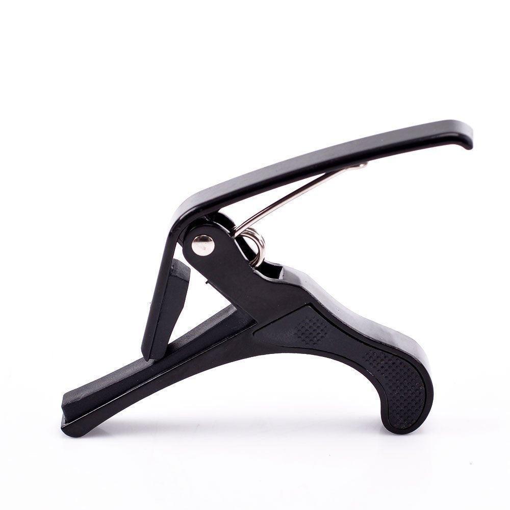 Juârez JRZ250 One Handed Trigger Guitar Metal Capo Quick Change for Ukulele, Electric and Acoustic Guitars, Black - Triveni World