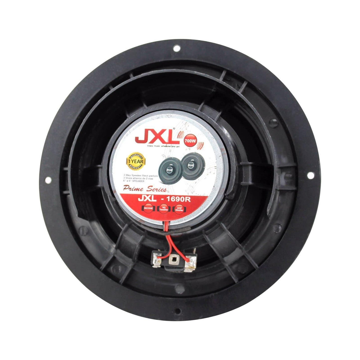 JXL 1690 R Three Way 6.5 Inches Coaxial High Bass Speaker for Car with Imported Rubber Foam Edge Cone 700W MAX Power with Ring/Water Resistant(Black) - Triveni World