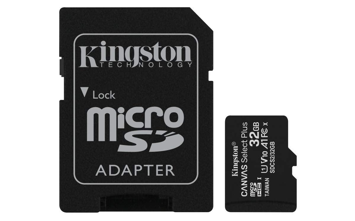 Kingston Canvas Select Plus 32GB microSD card Class 10 UHS-I speeds up to 100MB/s with adapter (SDCS2/32GBIN) - Triveni World