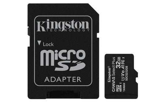 Kingston Canvas Select Plus 32GB microSD card Class 10 UHS-I speeds up to 100MB/s with adapter (SDCS2/32GBIN) - Triveni World