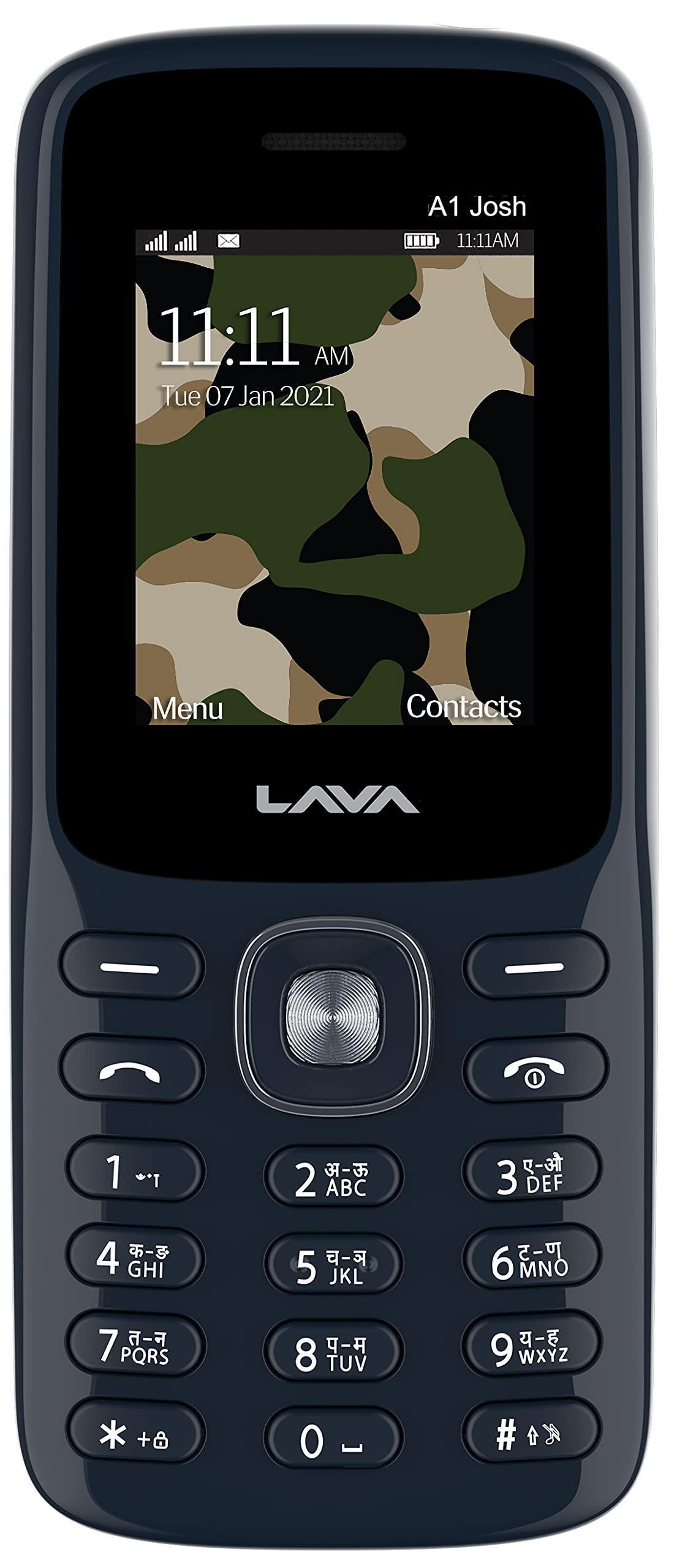 Lava A1 Josh 21(Blue Silver) -Dual Sim,Call Blink Notification,Military Grade Certified with 4 Day Battery Backup, Keypad Mobile - Triveni World