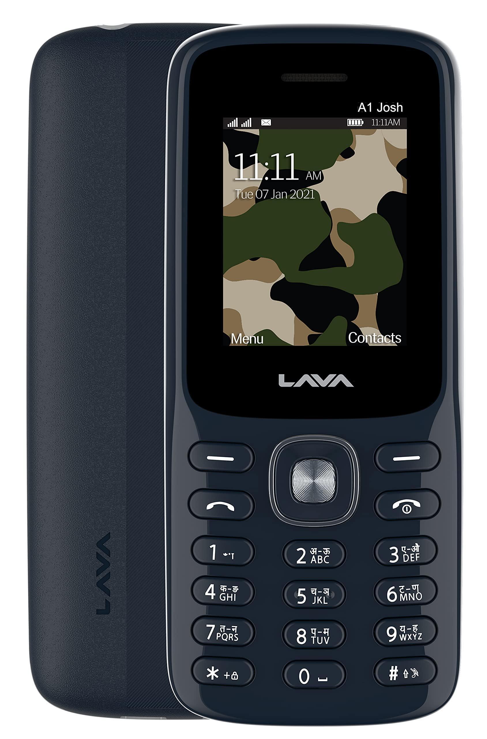 Lava A1 Josh 21(Blue Silver) -Dual Sim,Call Blink Notification,Military Grade Certified with 4 Day Battery Backup, Keypad Mobile - Triveni World