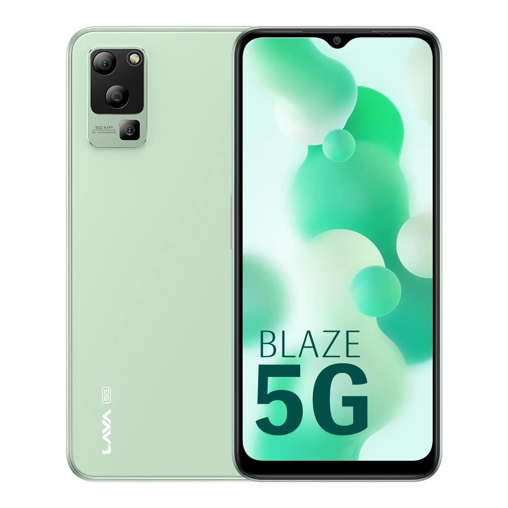 Lava Blaze 5G (Glass Green, 4GB RAM, UFS 2.2 128GB Storage) | 5G Ready | 50MP AI Triple Camera | Upto 7GB Expandable RAM | Charger Included | Clean Android (No Bloatware) - Triveni World