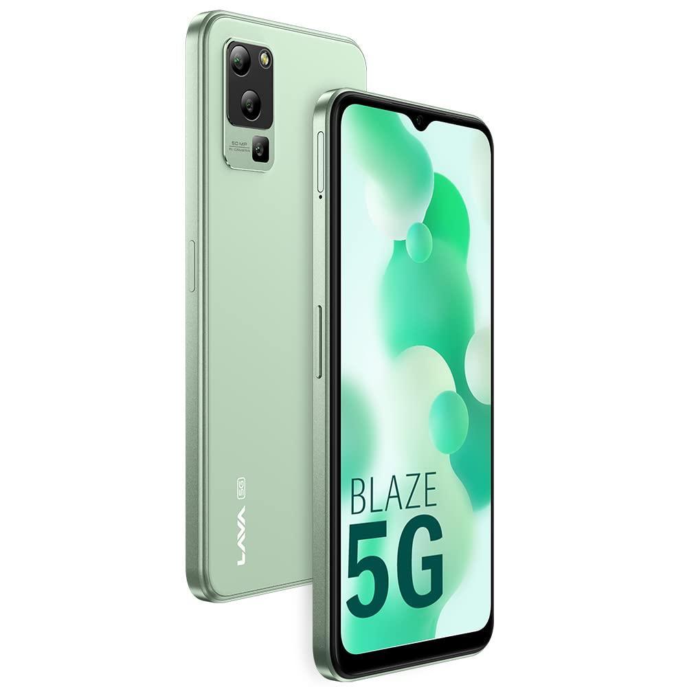 Lava Blaze 5G (Glass Green, 4GB RAM, UFS 2.2 128GB Storage) | 5G Ready | 50MP AI Triple Camera | Upto 7GB Expandable RAM | Charger Included | Clean Android (No Bloatware) - Triveni World