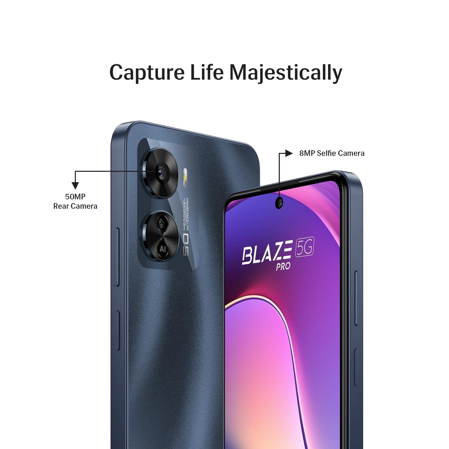 Lava Blaze Pro 5G (Starry Night, 8GB RAM, 128GB Storage)| 50 MP AI Camera |120 Hz FHD+ Display | 33W Fast Charger | Upto 16 GB Expandable RAM - Triveni World