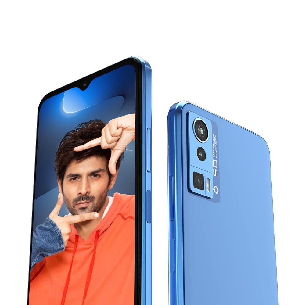 Lava Blaze Pro (Glass Blue, 4GB RAM, 64GB Storage)| 50 MP AI Triple Camera| 2.3 Ghz Octa Core MTK Helio G37 |Side Fingerprint Sensor| Upto 7GB Expandable RAM - Triveni World