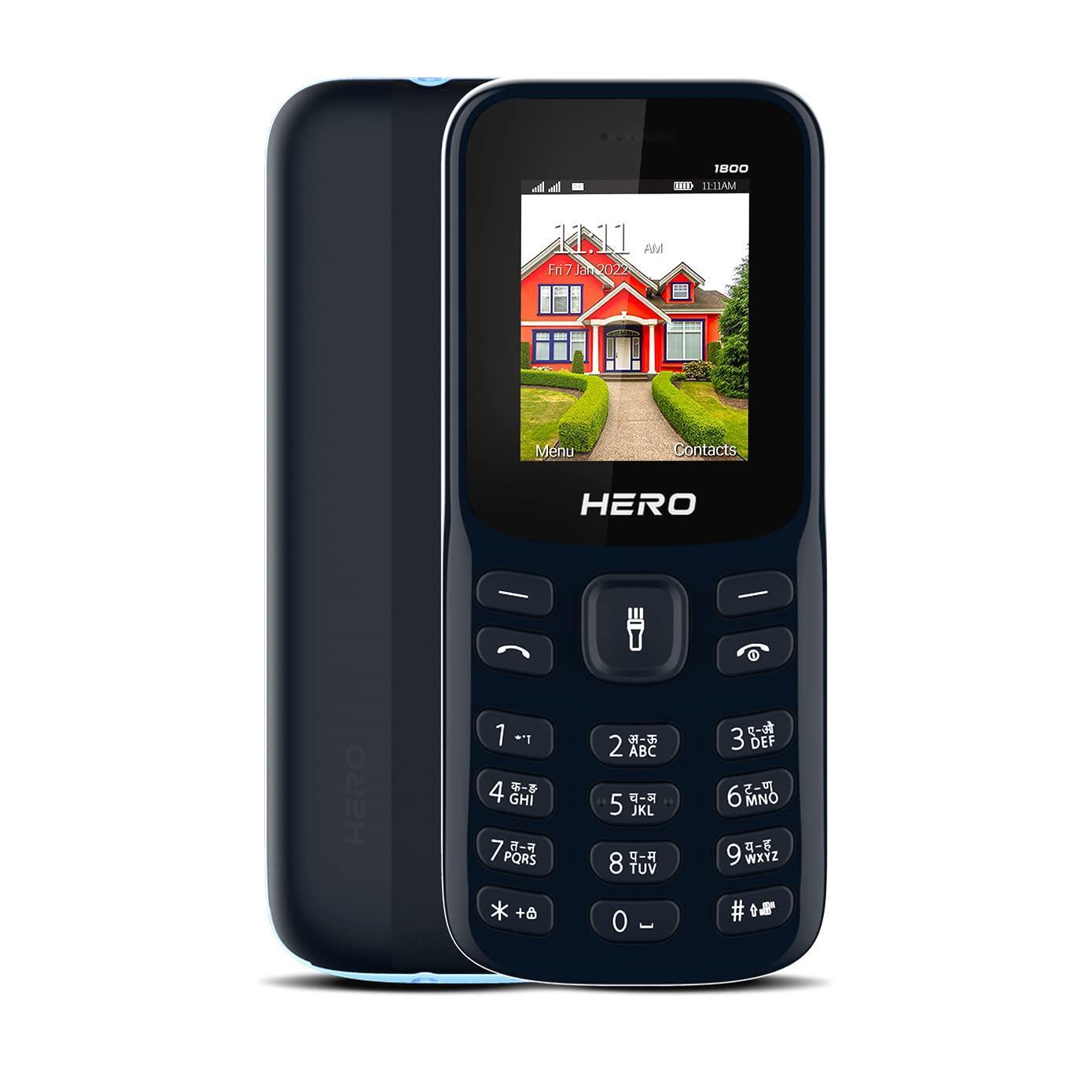 Lava Hero 1800 (Mob Blue), Keypad Mobile with Powerful 1800 mAh Battery, Strong and Sturdy Body, Bluetooth Support, Sleek and Stylish Design - Triveni World