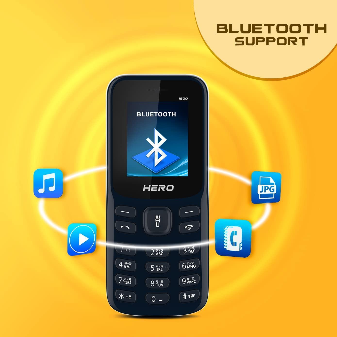 Lava Hero 1800 (Mob Blue), Keypad Mobile with Powerful 1800 mAh Battery, Strong and Sturdy Body, Bluetooth Support, Sleek and Stylish Design - Triveni World