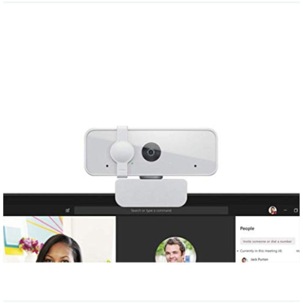 Lenovo 300 FHD Webcam with Full Stereo Dual Built-in mics | FHD 1080P 2.1 Megapixel CMOS Camera |Ultra-Wide 95 Lens, Digital Zoom | 360 Rotation | Flexible Mount, Cloud Grey - Triveni World