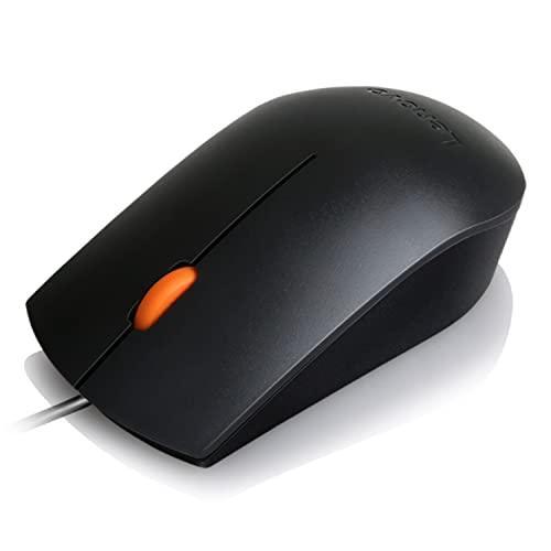 Lenovo 300 Wired Plug & Play USB Mouse, High resolution 1600 DPI Optical Sensor, 3-button design with clickable scroll wheel, Ambidextrous, Ergonomic mouse for comfortable all-day Grip (GX30M39704) - Triveni World