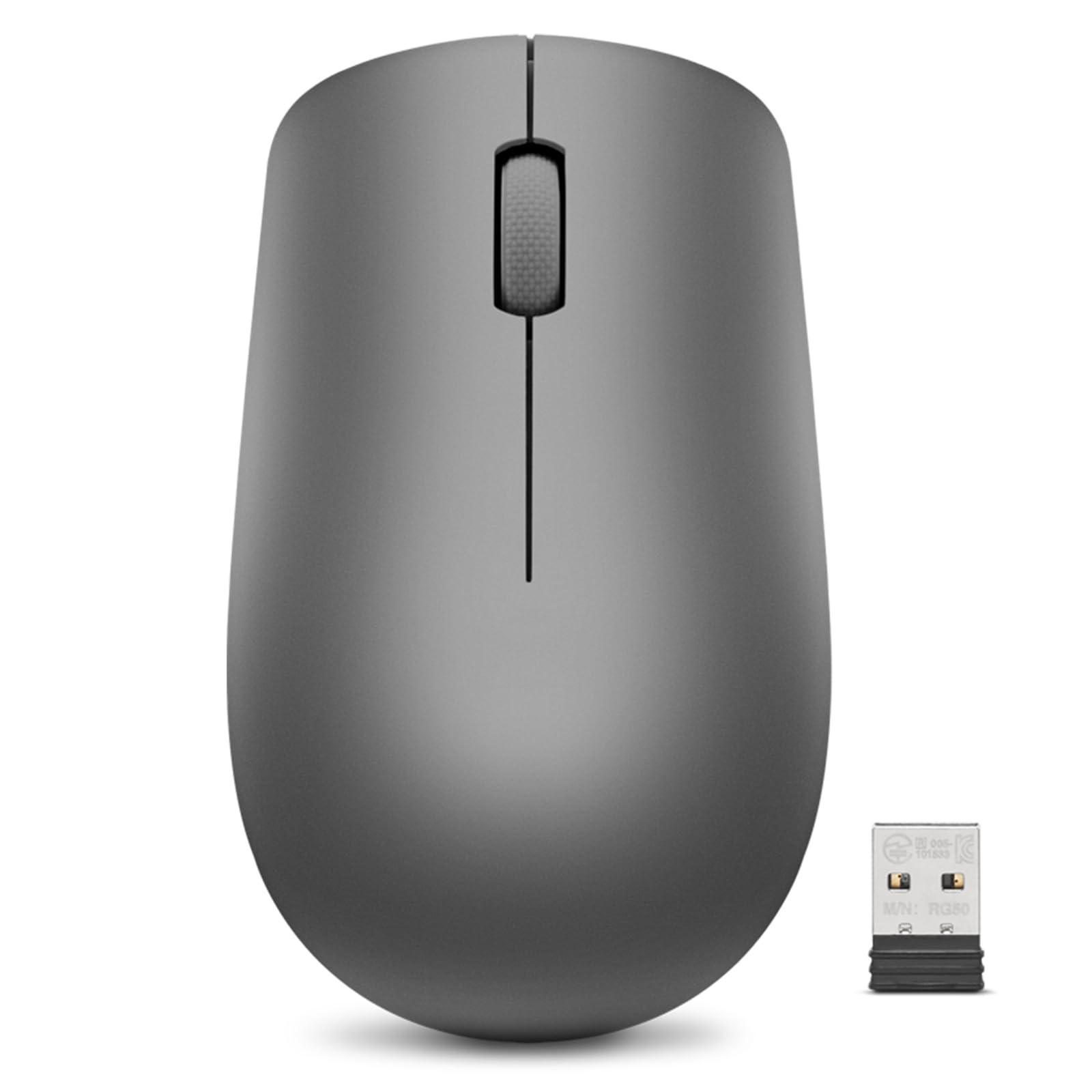 Lenovo 530 Wireless Mouse (Graphite): Ambidextrous, Ergonomic Mouse, Up to 8 Million clicks for Left and Right Buttons, Optical Sensor 1200 DPI, 2.4 GHz Wireless Technology via Nano USB Receiver - Triveni World