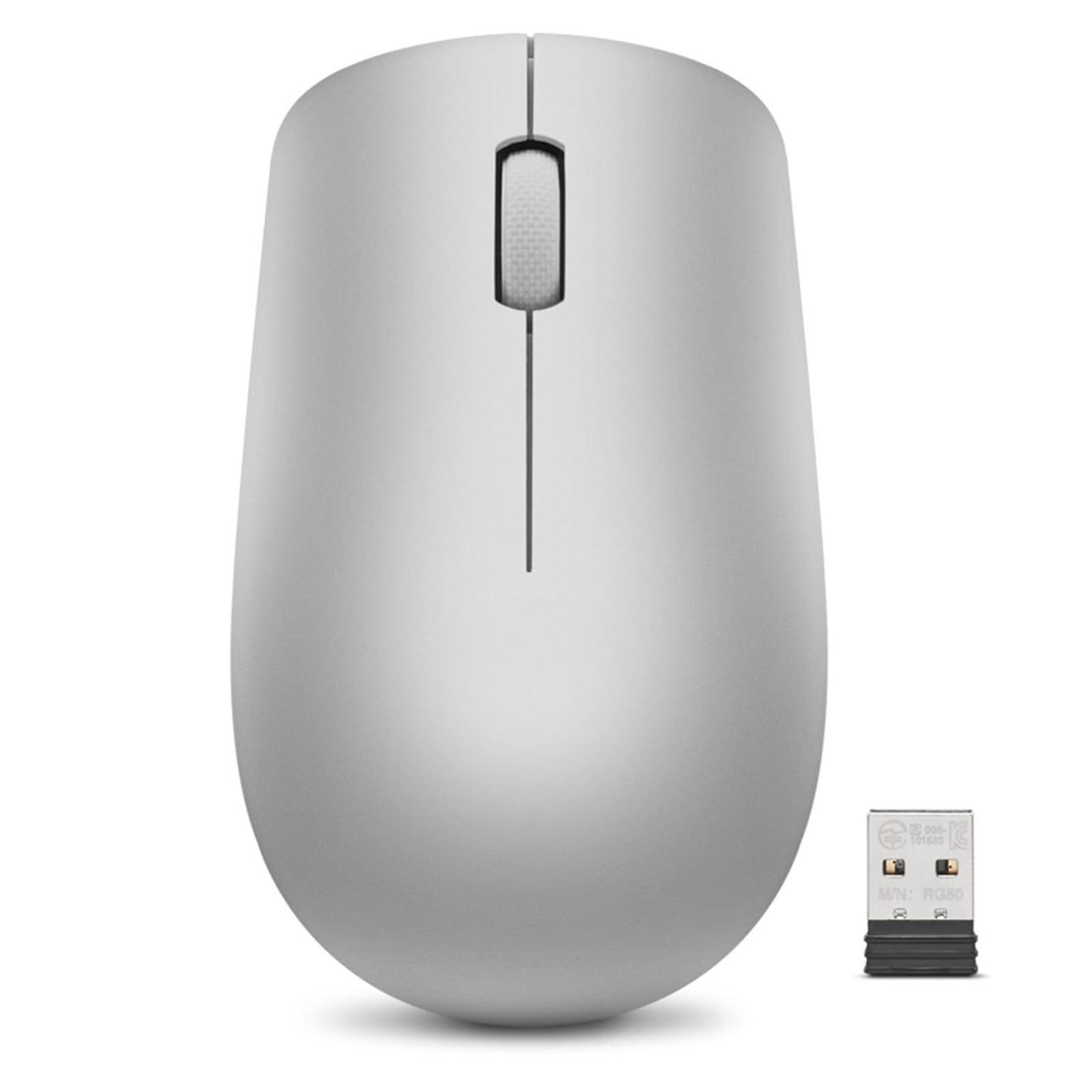 Lenovo 530 Wireless Mouse (Platinum Grey): Ambidextrous, Ergonomic Mouse, Up to 8 Million clicks for Left and Right Buttons, Optical Sensor 1200 DPI, 2.4 GHz Wireless Technology via Nano USB Receiver - Triveni World