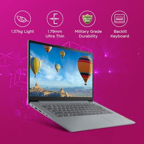 Lenovo IdeaPad Slim 3 12th Gen Intel Core i5-12450H 14" (35.5cm) FHD 250 Nits Thin & Light Laptop (16GB/512GB SSD/Win 11/Office 21/1Yr ADP Free/Alexa built-in/3 mon. Game Pass/Grey/1.37Kg), 83EQ005VIN - Triveni World