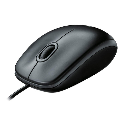 Logitech B100 Wired USB Mouse, 3 yr Warranty, 800 DPI Optical Tracking, Ambidextrous PC/Mac/Laptop - Black - Triveni World