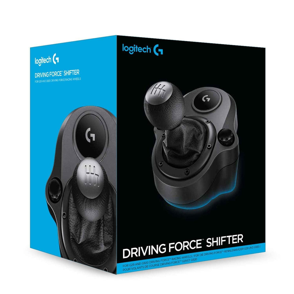 Logitech G Driving Force Racing Wheels Shifter for G29, G920 & G923, 6 Speed, Push Down Reverse Gear, Steel and Leather Construction - Black - Triveni World