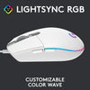 Logitech G102 Light Sync Gaming Wired Mouse with Customizable RGB Lighting, 6 Programmable Buttons, Gaming Grade Sensor, 8K DPI Tracking,16.8mn Color, Light Weight - White - Triveni World