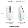 Logitech G102 Light Sync Gaming Wired Mouse with Customizable RGB Lighting, 6 Programmable Buttons, Gaming Grade Sensor, 8K DPI Tracking,16.8mn Color, Light Weight - White - Triveni World