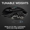 Logitech G502 Hero High Performance Wired Gaming Mouse, Hero 25K Sensor, 25,600 DPI, RGB, Adjustable Weights, 11 Programmable Buttons, On-Board Memory, PC/Mac - Black - Triveni World